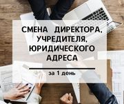 Смена директора,  учредителя,  юридического адреса Днепр за 1 день.